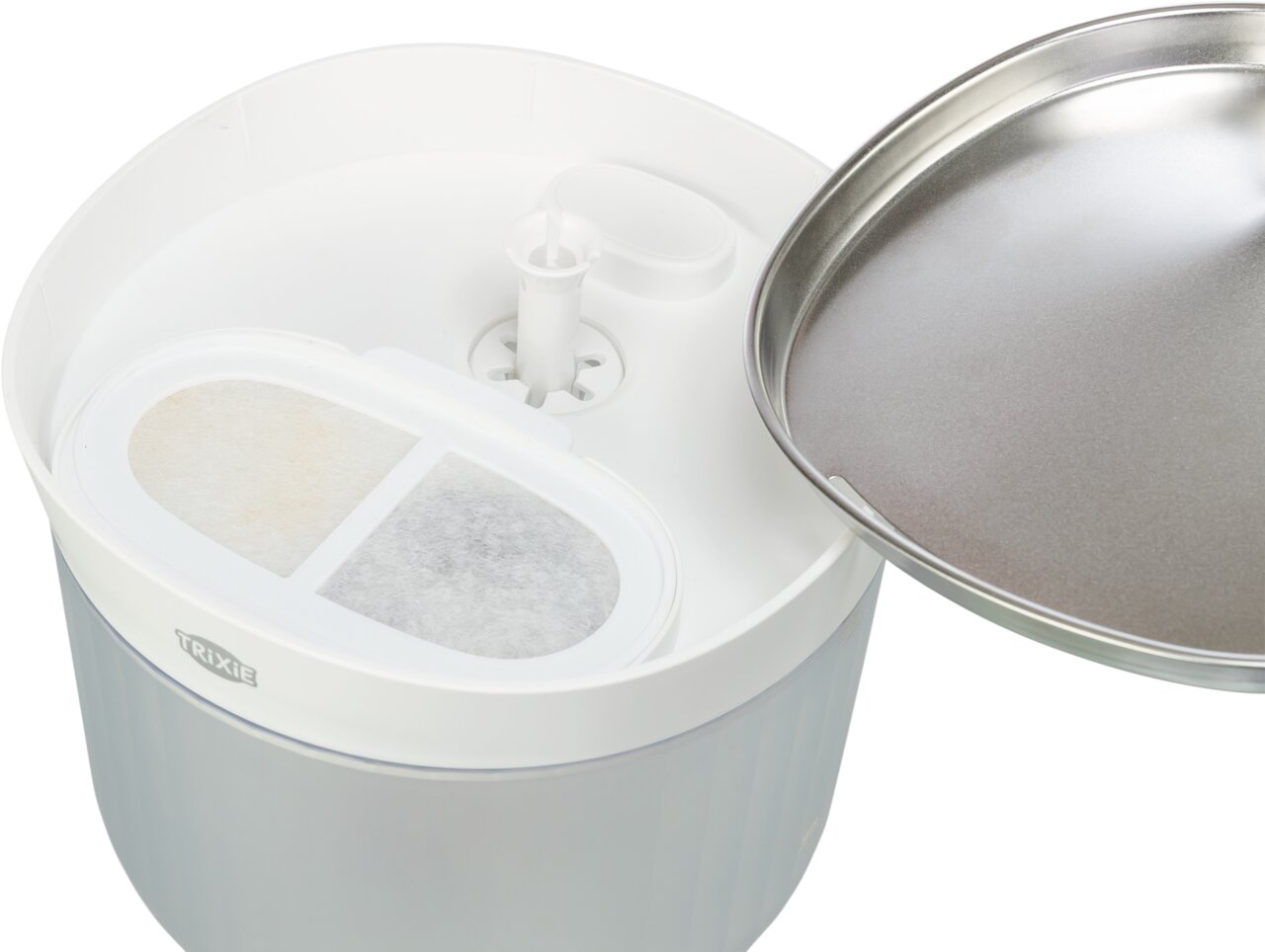 TRIXIE Futterautomat TX-C Smart für Katzen und Hunde, Trockenfutter-Spender mit Edelstahlnapf und Frischeeinsatz.