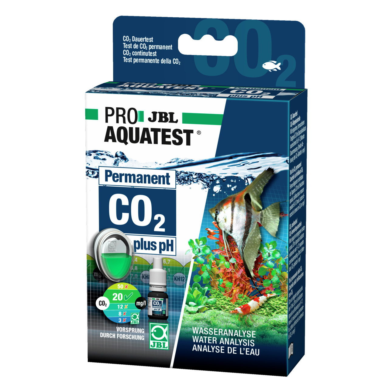 JBL ProAquaTest Permanent CO2+pH: Testset f. CO2-/pH-Überwachung, 50 Tests, f. Aquarienbesitzer, optimiert Wasserqualität.