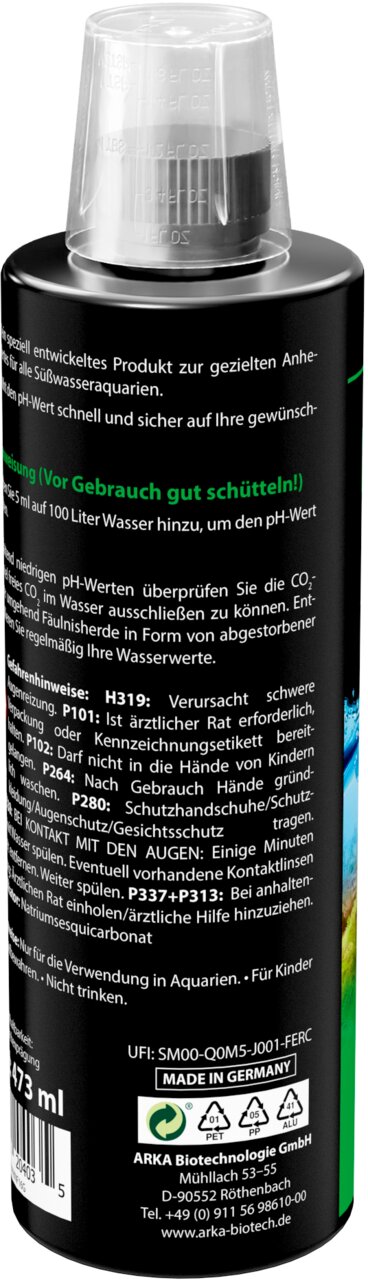 ARKA pH-Minus für Süßwasseraquarien, Wasseraufbereiter für Aquarienfische, senkt den pH-Wert schnell und sicher, 473 ml