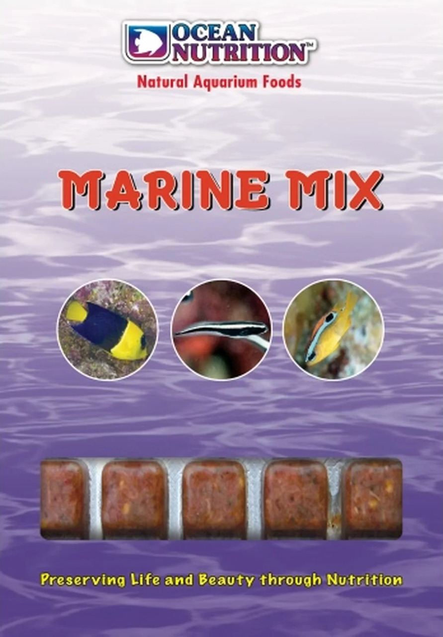 Ocean Nutrition Marine Mix: Futter für Meerwasserfische, fördert Gesundheit & Farben, 6 gefrorene Würfel, für Aquarienbesitzer.