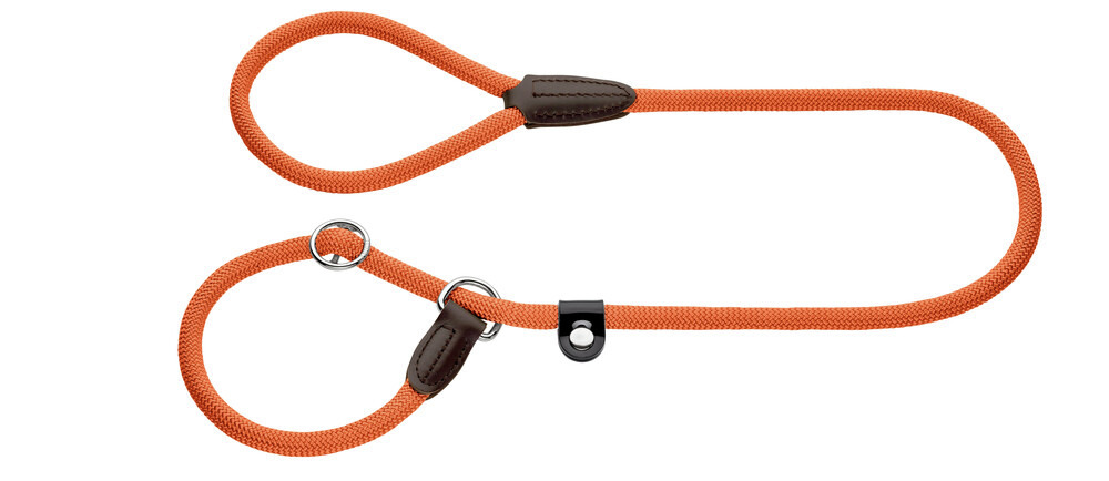 Hundeleine HUNTER Retrieverleine Freestyle, Nylon+Leder, für Hunde aller Größen, Kombi aus Halsband+Leine, Länge ca. 170 cm.