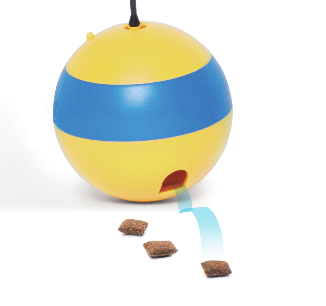 Catit Treat Ball Katzenspielzeug, gelb/blau, für Katzen, gibt Leckerlis frei, fördert Aktivität & Jagdverhalten.