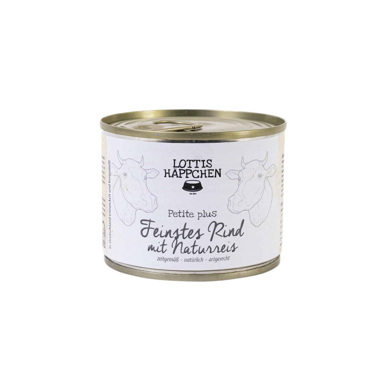 Lottis Häppchen Petite plus Feinstes Rind mit Naturreis für Hunde, 200 g, zeitgemäß, natürlich, artgerecht.