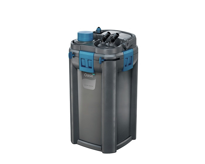 Oase BioMaster 600: Außenfilter für Süß--Meerwasseraquarien, effektive Wasserreinigung, graues Gehäuse, Vorfilter, hochwertige Qualität.