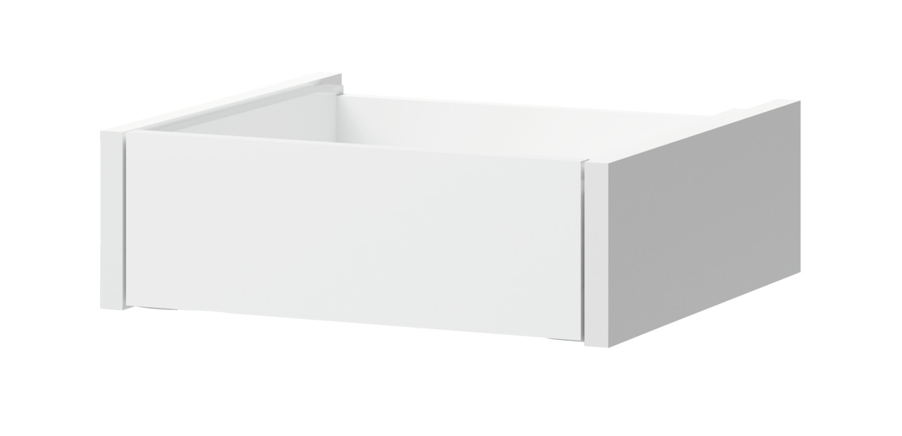 Weißer Schubladeneinsatz aus Holz, rechteckig, für Organisation in Möbeln, schlichtes Design, passend zu versch. Einrichtungsstilen.