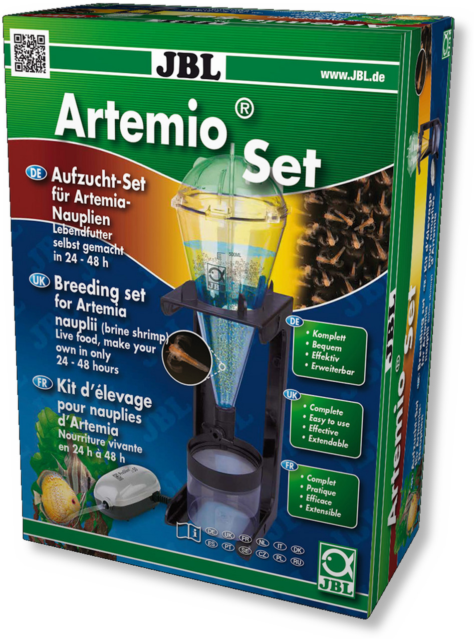 JBL Artemio Set: Aufzucht-Set für Artemia-Nauplien, ideal für Aquarienbesitzer. Lebendfutter in 24-48 Std., komplett, bequem, effektiv.