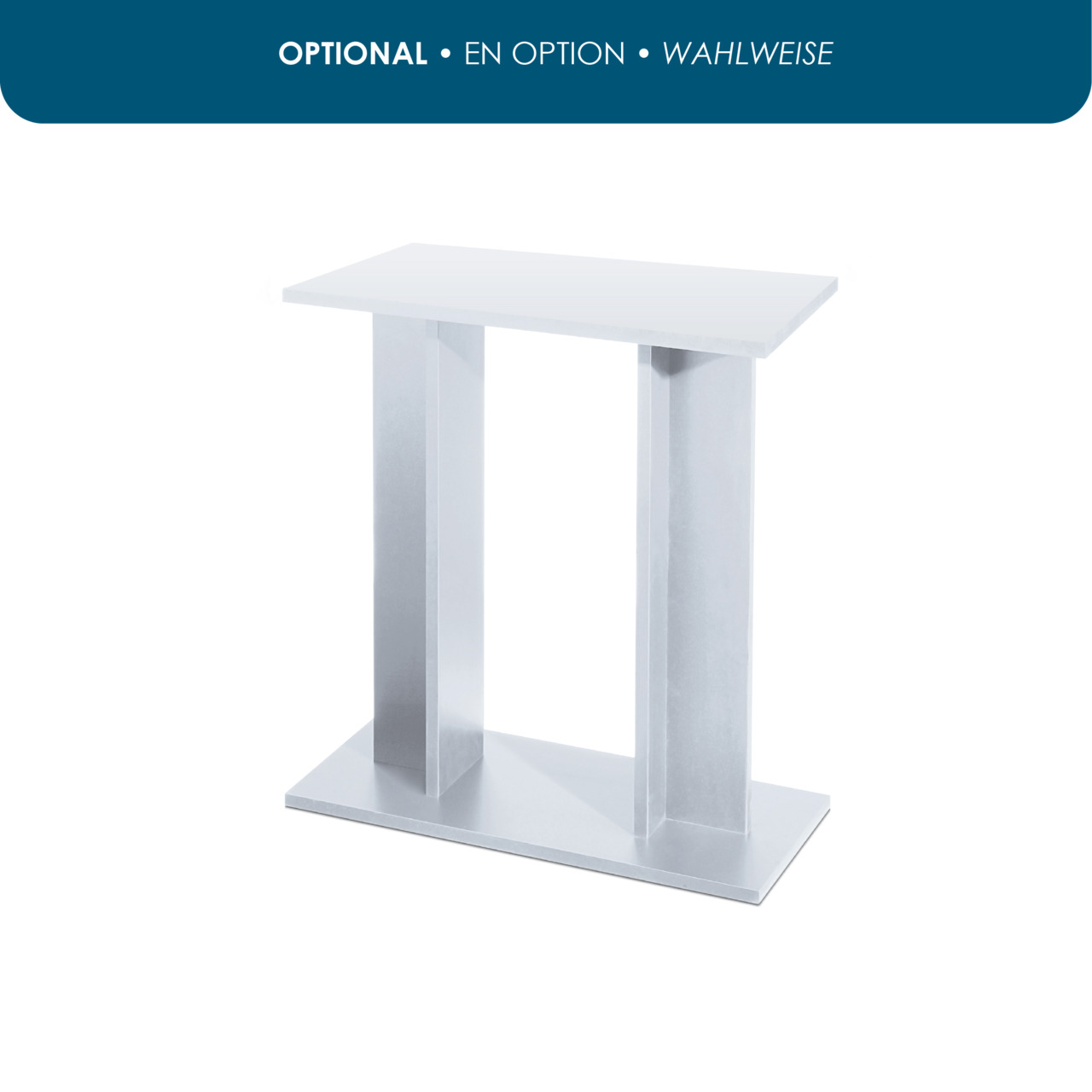 Ciano Aquarien-Unterschrank Optional, weiß, für Aquarien, elegante Optik, 2 Säulen, flache Ober-/Unterseite.