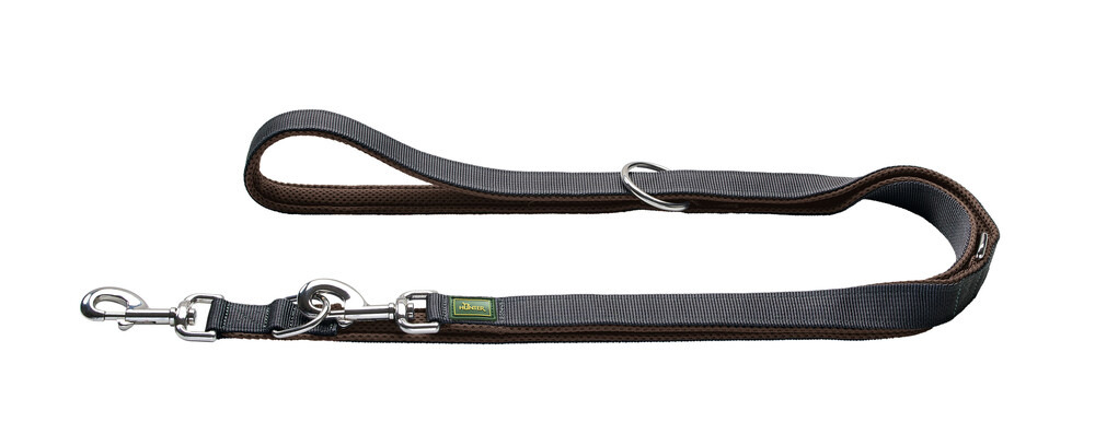 HUNTER Verstellbare Führleine Maldon 25/200 braun/grau