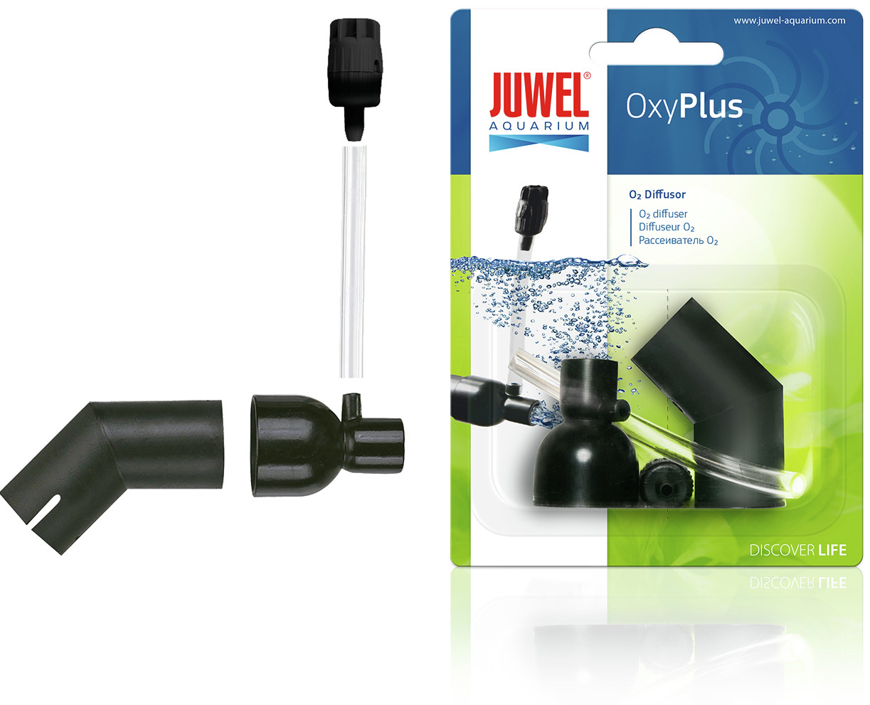 JUWEL OxyPlus O2 Diffusor, Zubehör f. Aquarien, Zielgr.: Aquarienbesitzer, verbessert O2-Zufuhr, inkl. Schlauch, schwarz, JUWEL-Logo.