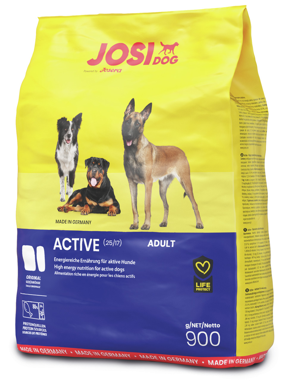 Josera JosiDog Active, Hundefutter für erwachsene, aktive Hunde, energiereich, 900 g, Geschmacksrichtung nicht angegeben.