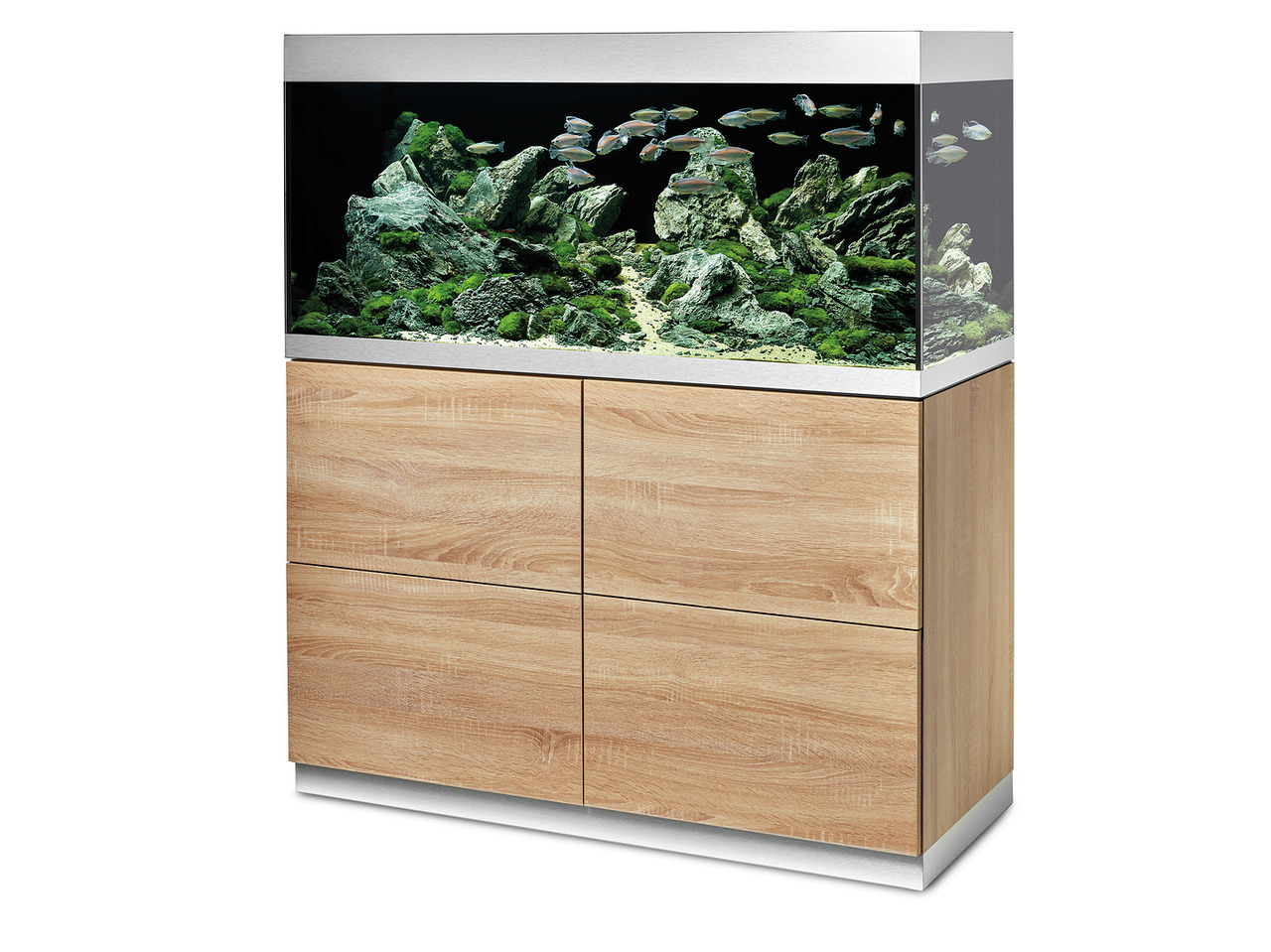 Oase HighLine optiwhite 300 eiche Aquarium mit Unterschrank