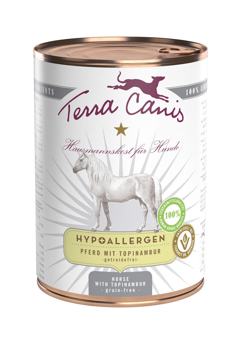 Terra Canis Hypoallergen Pferd mit Topinambur Hunde Nassfutter 400 g