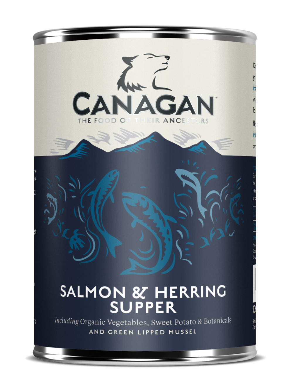 Canagan "Salmon & Herring Supper" Nassfutter für Hunde, 400 g: Hochwertig mit Lachs, Hering, Bio-Gemüse & Süßkartoffeln.