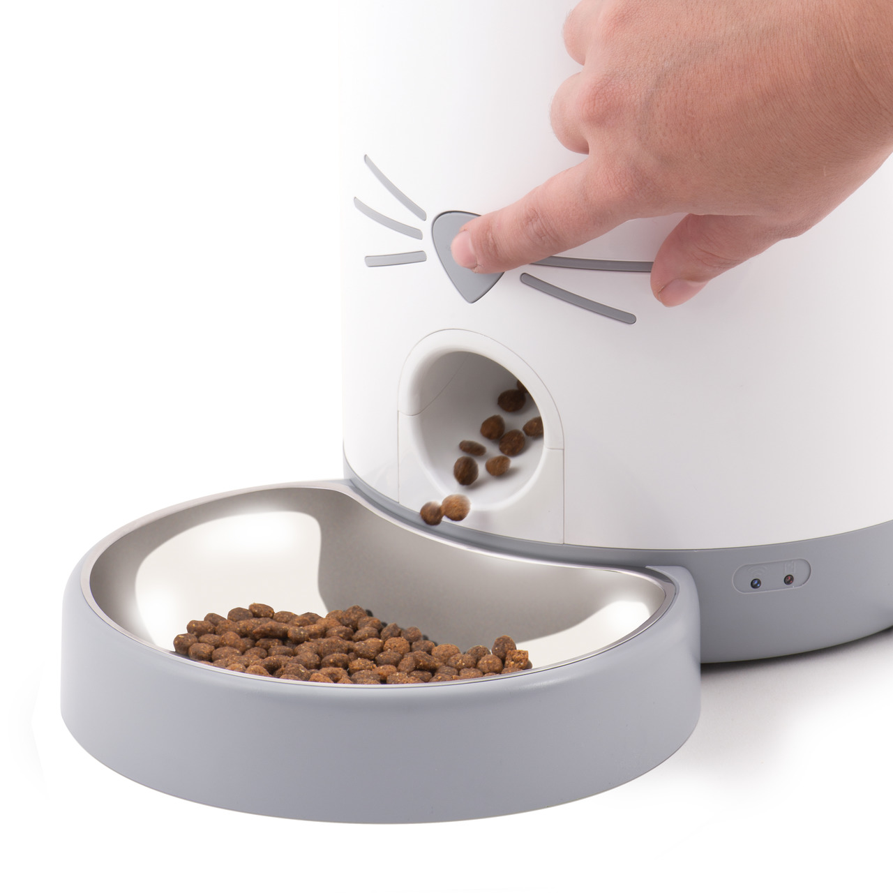 Catit Futterspender f. Katzen, weiß, Trockenfutter, hygienisch, Edelstahlschale, ideal f. Katzenbesitzer, EAN: 022517437520.