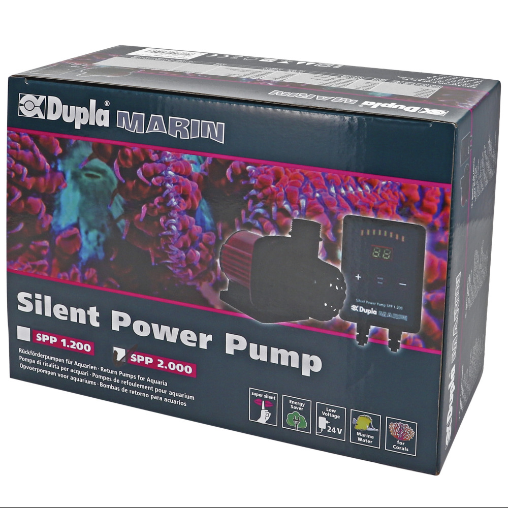 Dupla Marin Silent Power Pump, Modelle SPP 1.200/2.000, für Meerwasser-Aquarien, "super silent", energiesparend, 24V, für Korallen.