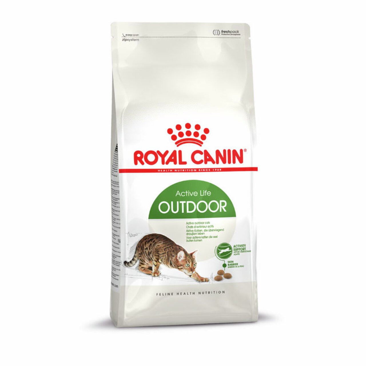 ROYAL CANIN Active Life Outdoor Katzenfutter, für aktive Freigänger, unterstützt Vitalität, 4 kg Packung.