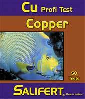 Salifert Cu Profi Test Copper, Testkit f. Kupfergehalt, f. Meerwasseraquarien, 50 Tests, gelb-blauer Fisch, Hergestellt in Holland.
