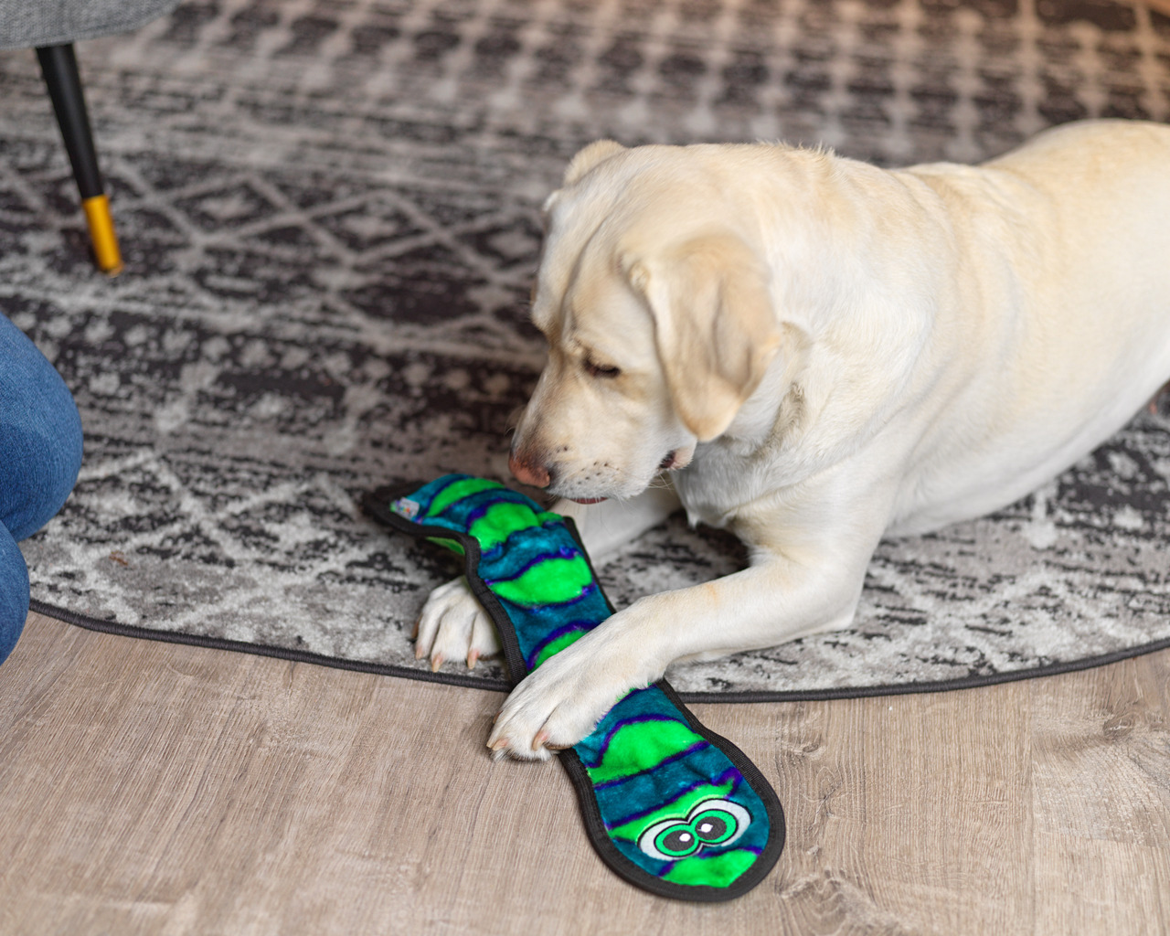 Outward Hound Invincibles Toy Snake blue