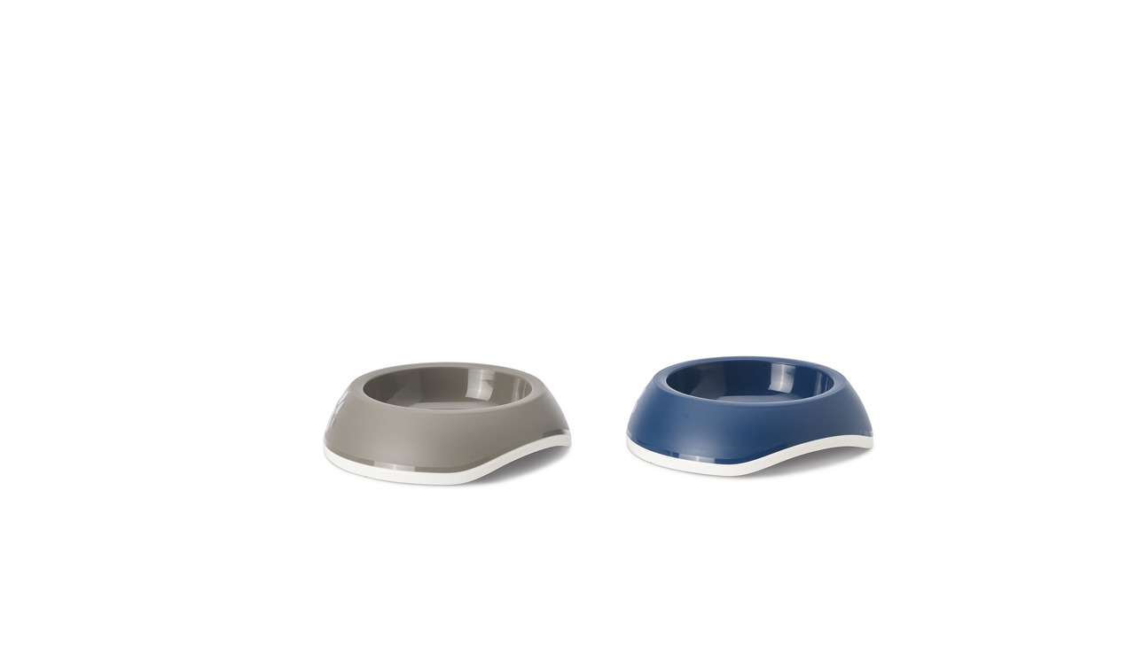 SAVIC Futternäpfe für Hunde & Katzen, Grau-Blau, robuster Kunststoff, ergonomisch, rutschfest, ideal für Futter-Wasser.