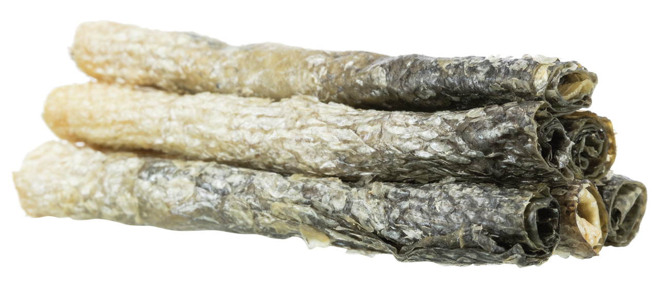 TRIXIE Kaurollen, Snack f. Hunde, Fischhaut, proteinreich, fettarm, Zahnpflege, 100 g.