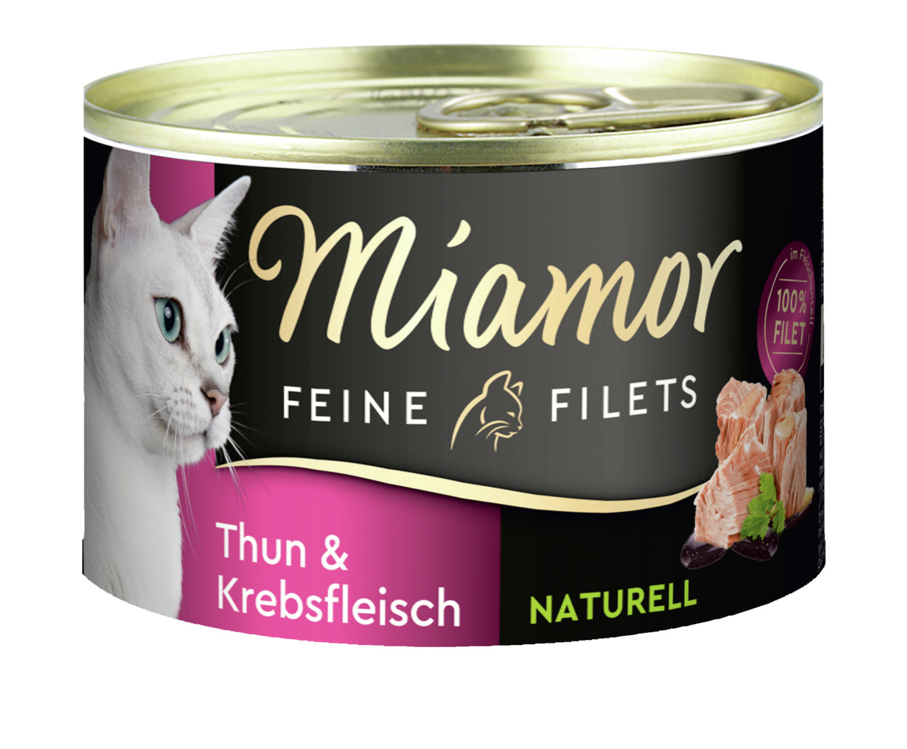 Miamor Feine Filets Katzenfutter, Thunfisch & Krebsfleisch, 100 % Filet, Naturell, für Katzen.