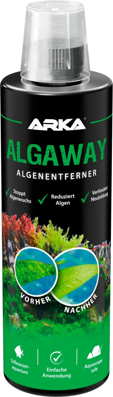 ARKA AlgAway Algenentferner für Süßwasseraquarien, stoppt Algenwuchs, reduziert Algen, verhindert Neubildung.