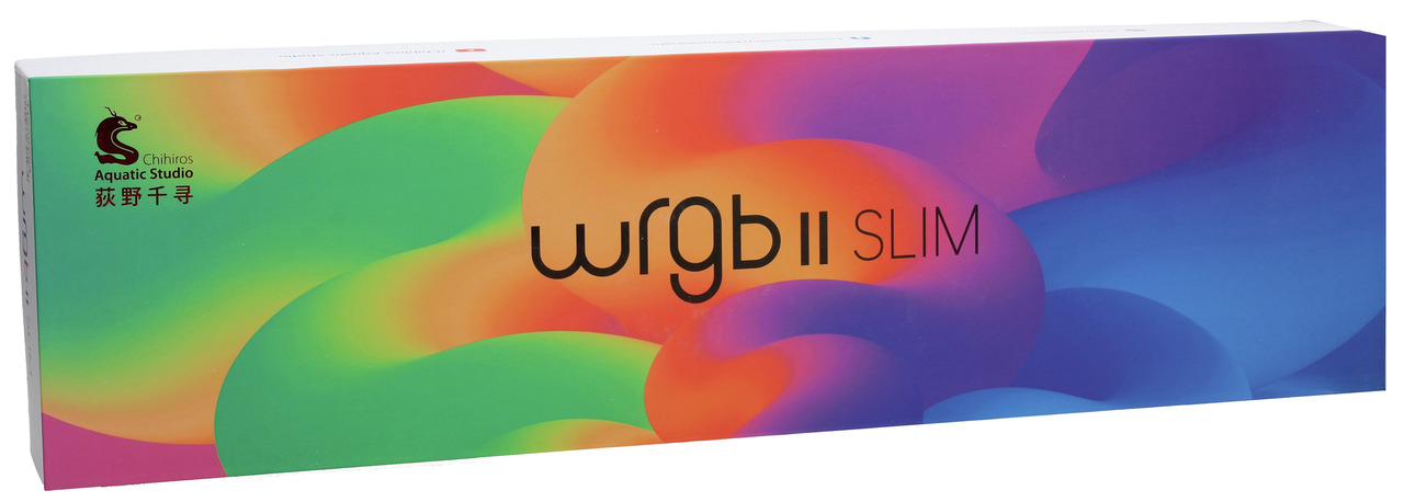 Chihiros WRGB II Slim LED-Leuchte, für Aquarienliebhaber, fördert Pflanzenwachstum & Farben, Logo „Chihiros Aquatic Studio“.