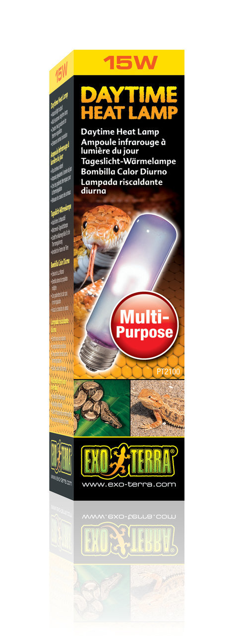 Exo Terra Daytime Heat Lamp, 15 W, für Reptilien & Terrarientiere, vielseitig („Multi-Purpose“), Tageslicht-Wärmelampe.