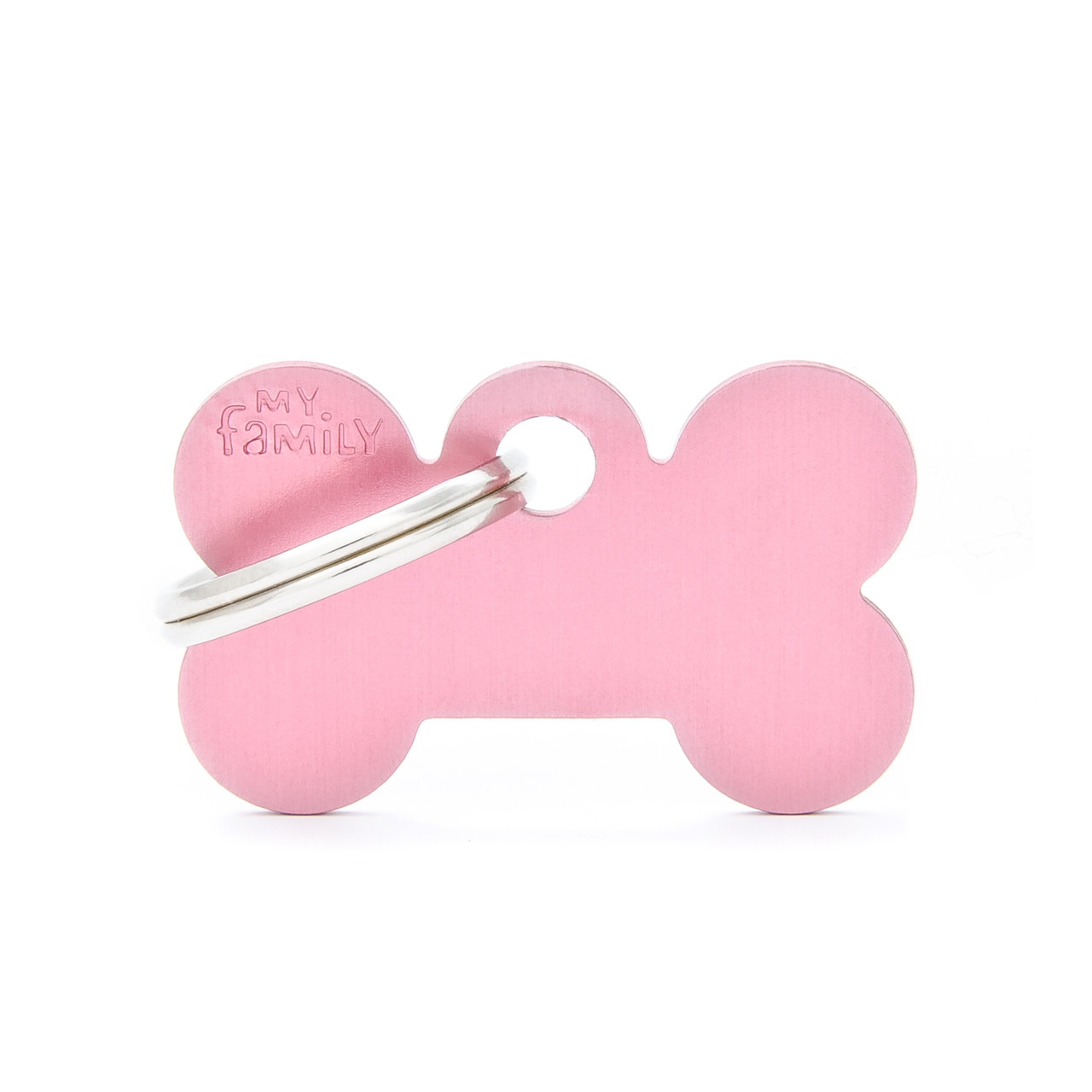 MY FAMILY Classic Small Bone Aluminum Tag pink Hundemarke