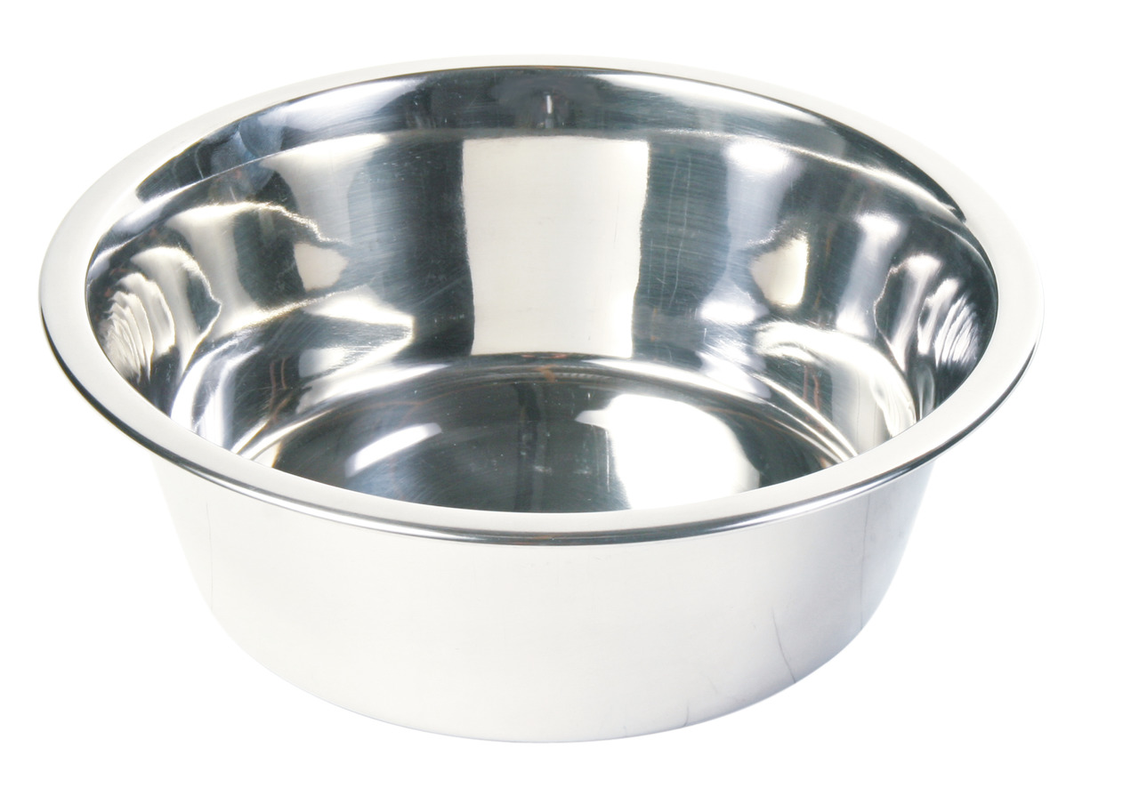 Edelstahl-Hundenapf von TRIXIE, geeignet für Hunde aller Größen. Der Napf ist robust, langlebig und leicht zu reinigen, ideal für Wasser oder Futter. Das glänzende Material sorgt für eine hygienische Nutzung. Perfekt für den täglichen Gebrauch, Fassungsve