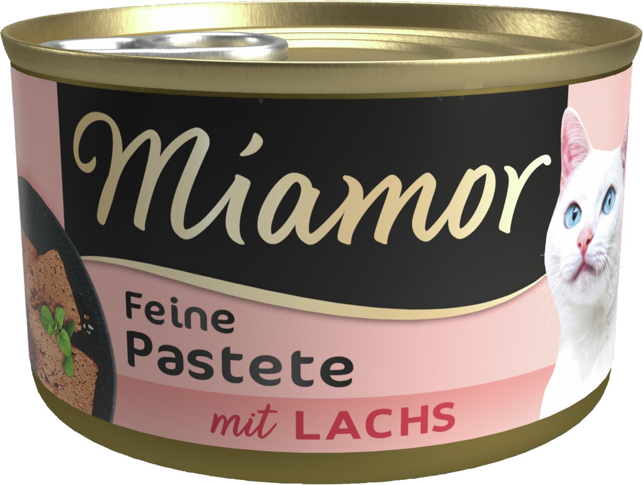 Miamor Feine Paste mit Lachs, für Katzen, zarter Geschmack, 85 g Dose, hochwertige Zutaten für anspruchsvolle Katzen.