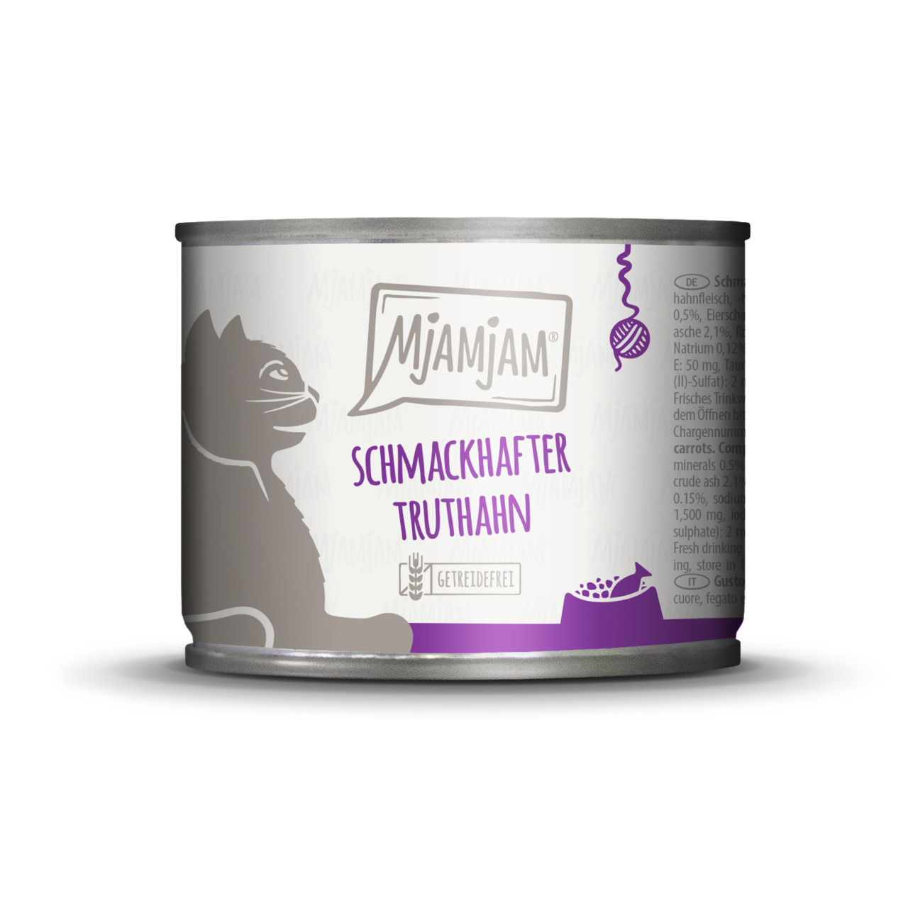 Mjamjam Katzenfutter „Schmackhafter Truthahn“, getreidefrei, 400 g, für Katzen.