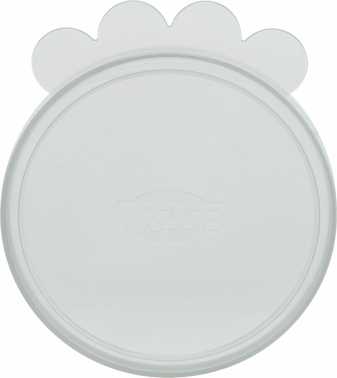 TRIXIE Deckel, transparent, für Tierfutterschalen, für Haustiere, praktischer Verschluss, mit Pfotenmotiv, für Frische.