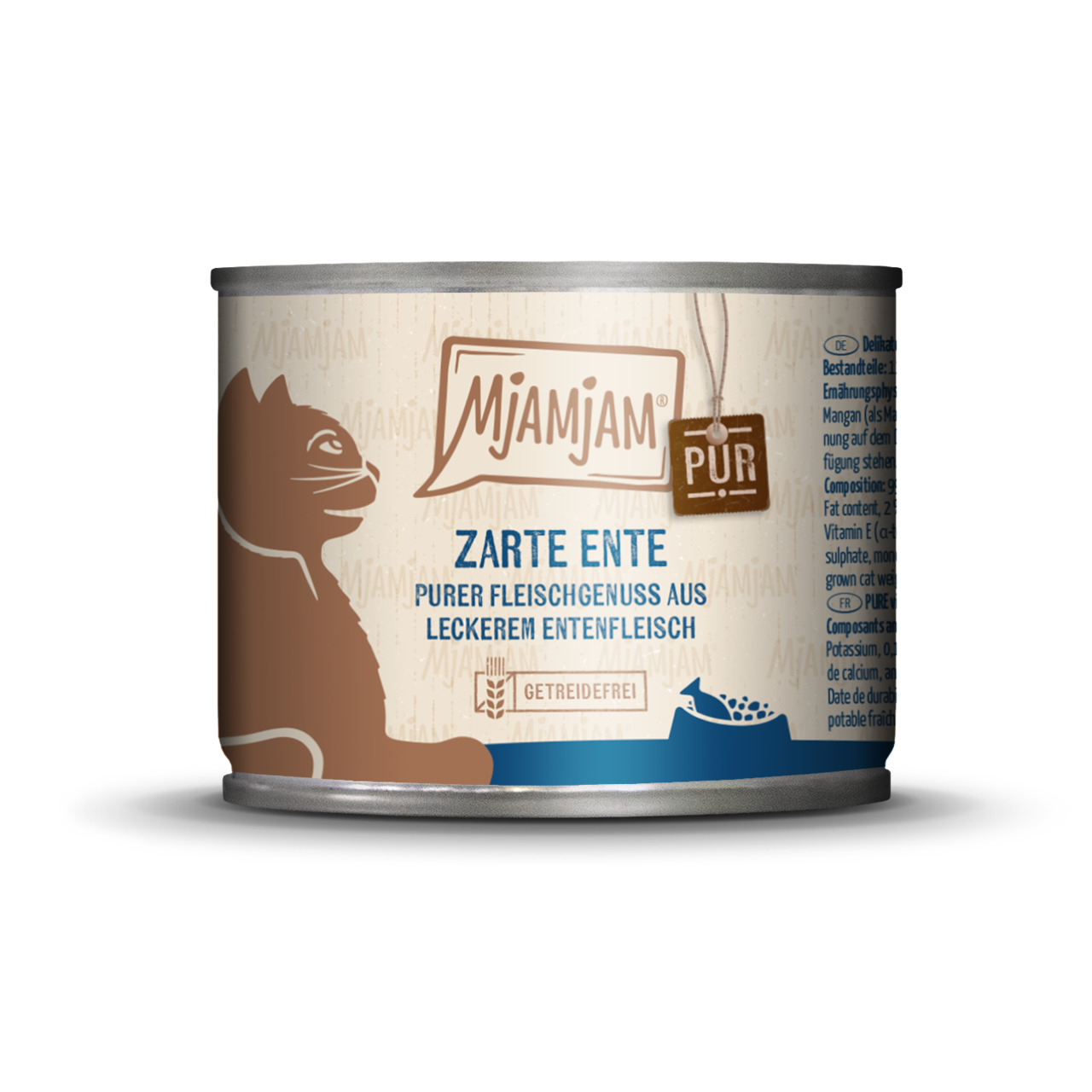 MJAMJAM Purer Fleischgenuss zarte Ente pur 200g Dose Katzennassfutter