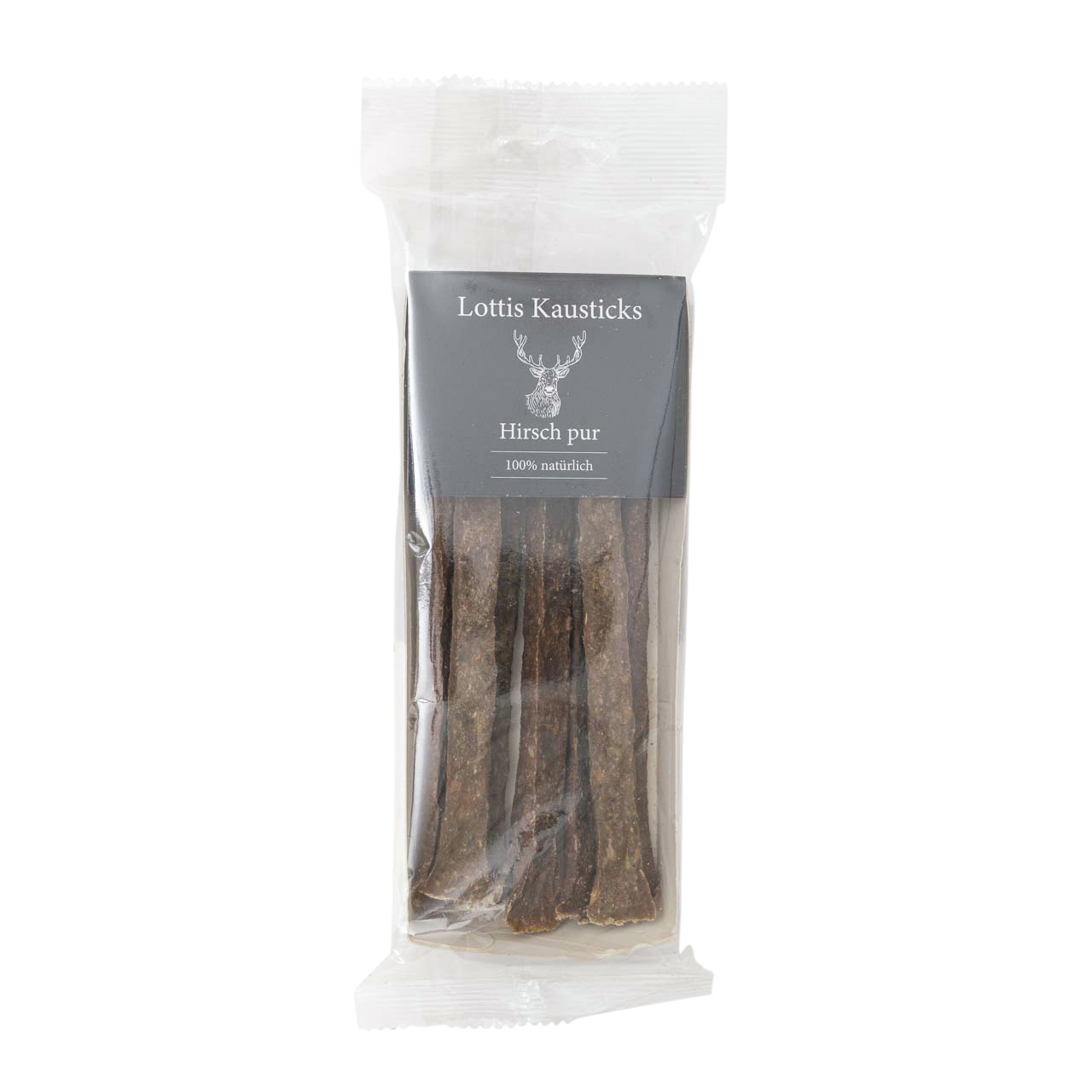 Lottis Häppchen Kausticks Hirsch pur, 100% natürlich, für Hunde, reine Belohnung aus Hirschfleisch.
