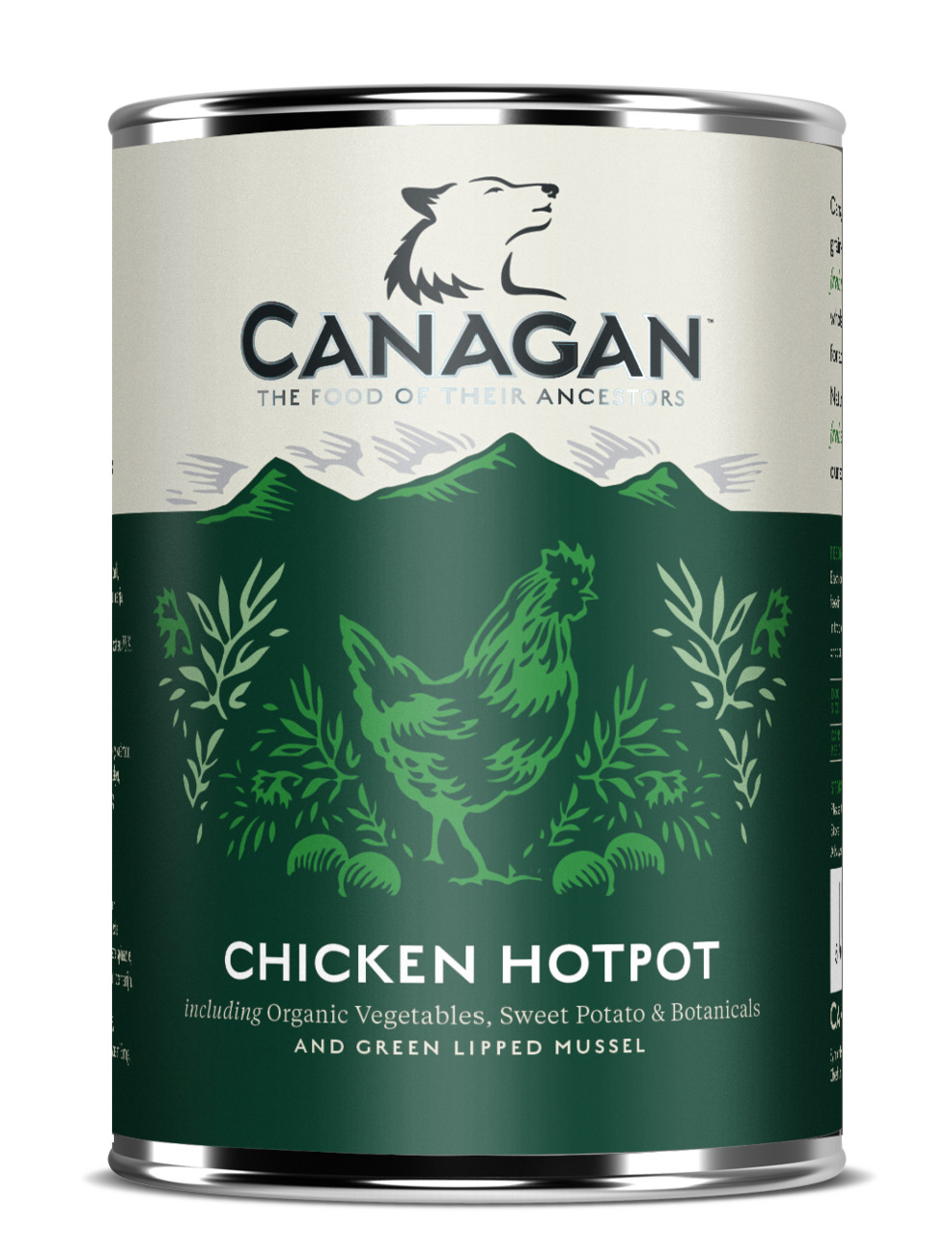 Canagan Chicken Hotpot, 400 g, für Hunde, Huhn, Bio-Gemüse, Süßkartoffeln, Grünlippmuschel, „The Food of Their Ancestors“.