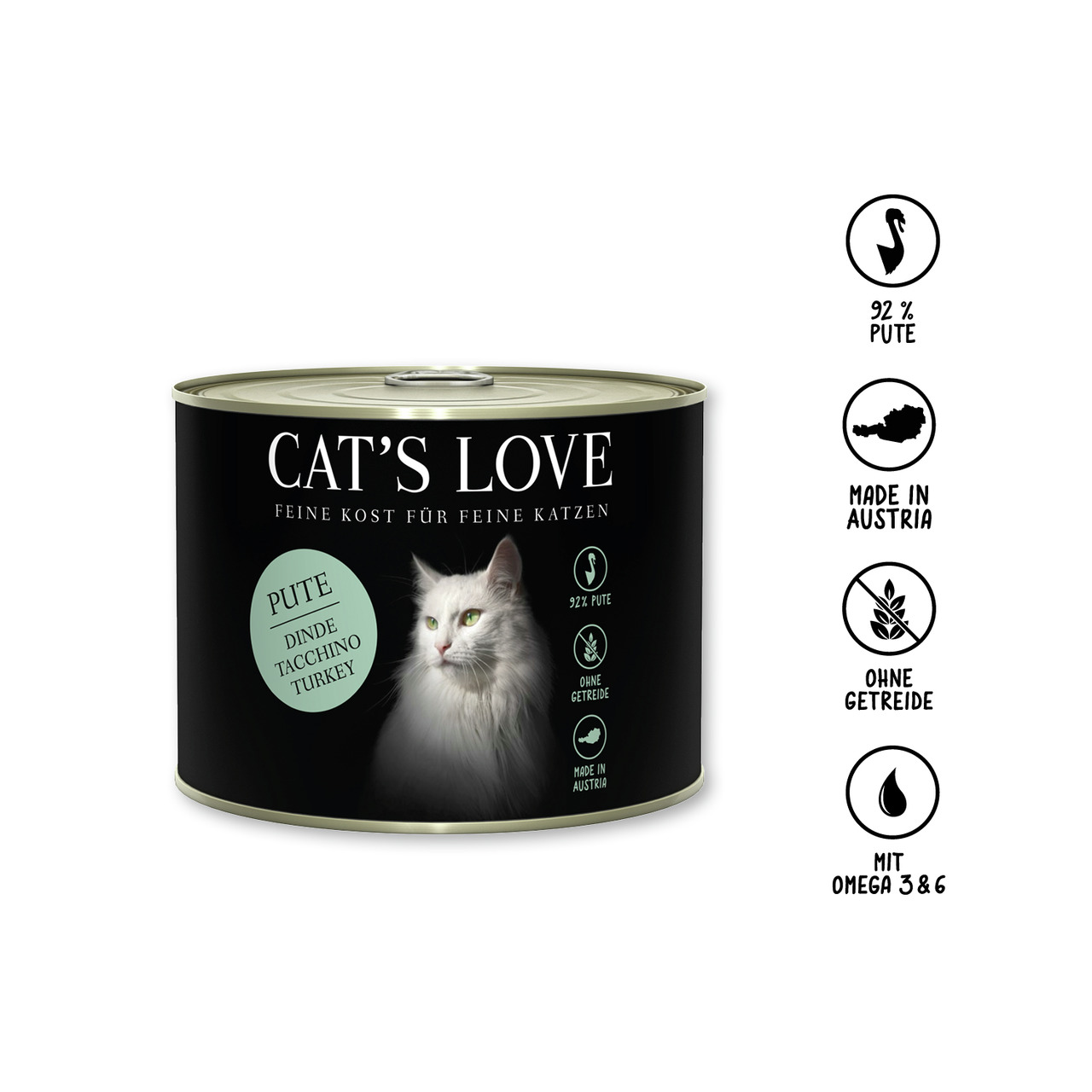 Sparpaket 24 x 200 g Cat's Love Adult Pute Pur Katzen Nassfutter