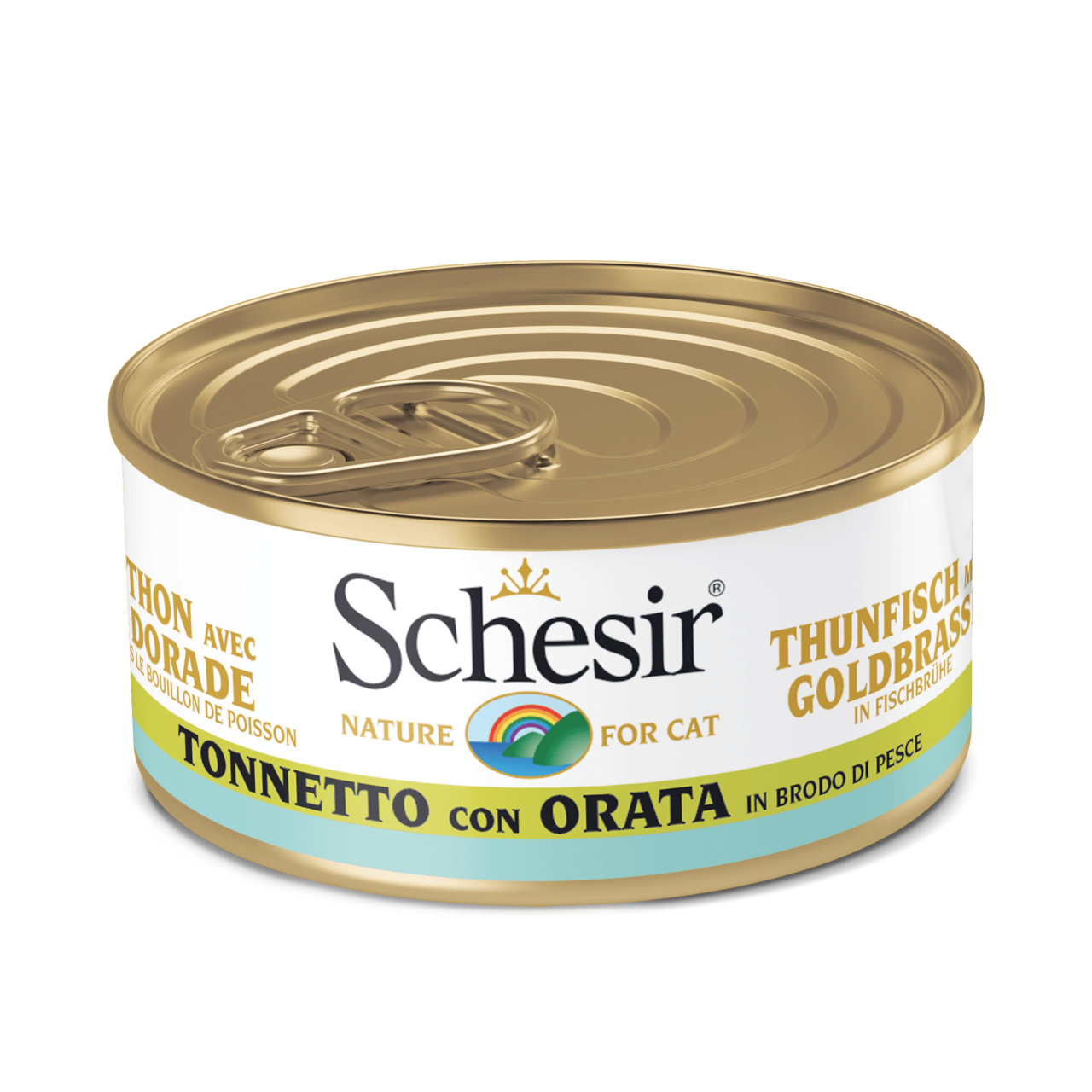 Schesir Adult Thunfisch mit Goldbrasse in Kochbrühe Katzen Nassfutter 70 g