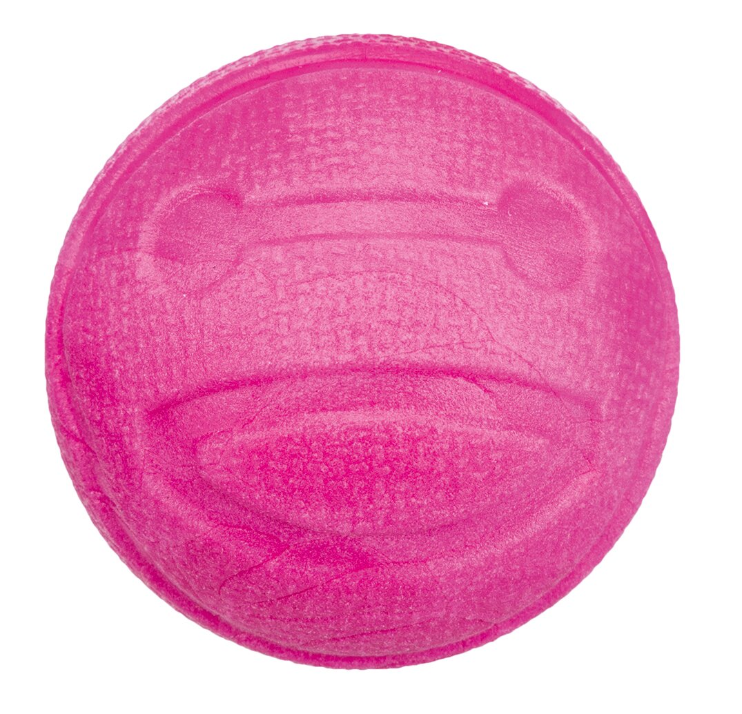 TRIXIE Hundespielball, pink, für alle Hundegrößen, robustes Gummi, griffig, ideal für Apportierspiele, leicht auffindbar.