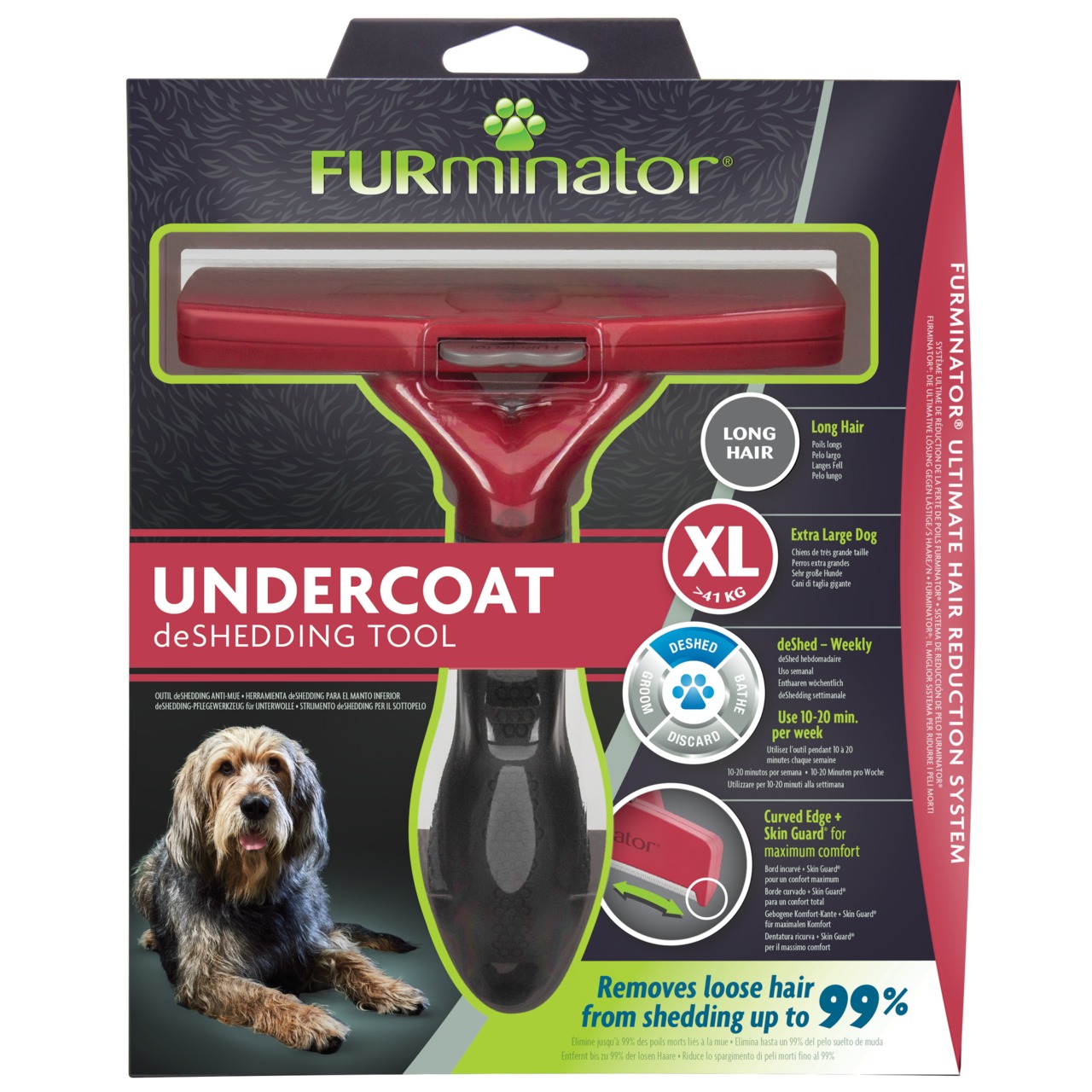 Furminator deShedding Tool Dog Langhaar XL