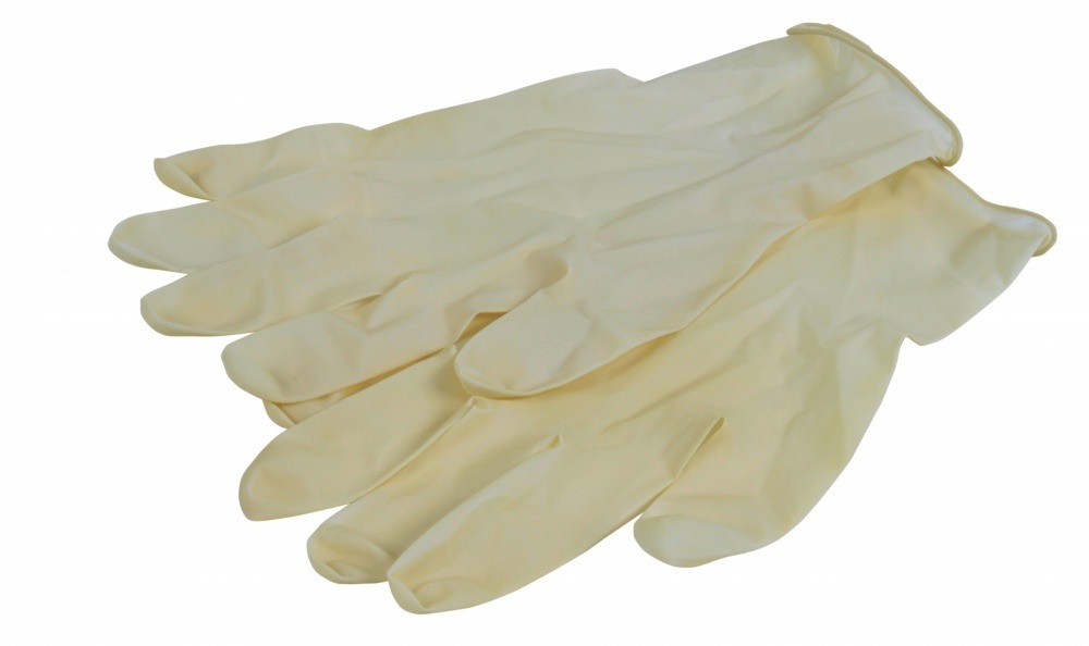 TRIXIE Latex-Einweghandschuhe, gelb, für Haustierpflege/Reinigung, Schutz vor Schmutz/Feuchtigkeit, glatte Oberfläche, leicht handhabbar.