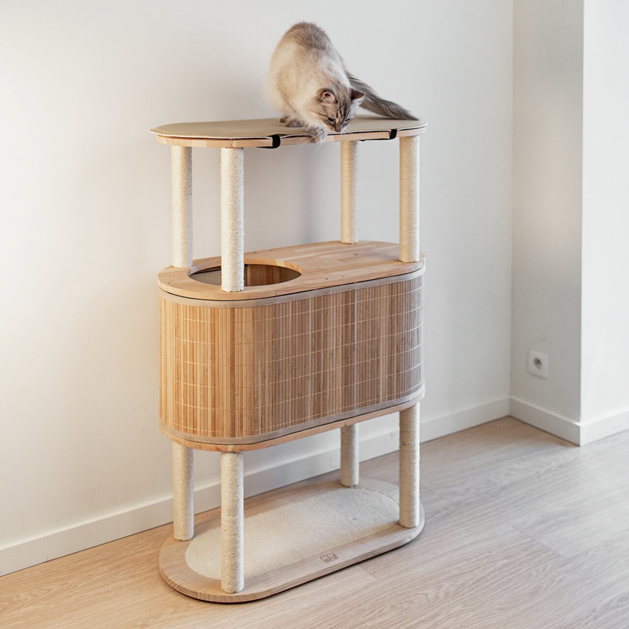 ebi Kratzbaum Bamboo Tori 78 x 39 x 113 cm beige