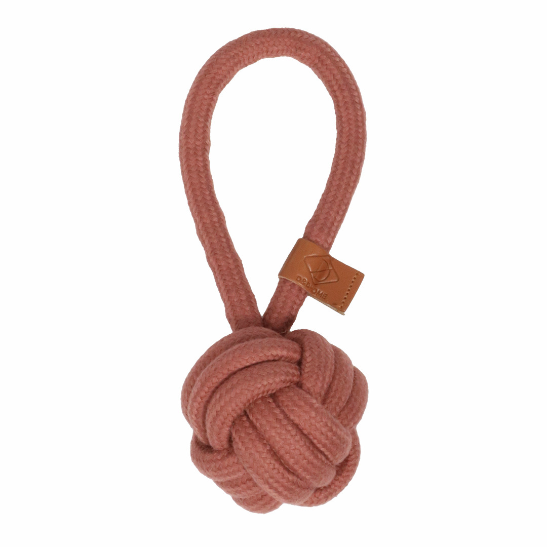 D&D Rope Toy, robustes Kauspielzeug aus rosa Seil mit Knoten & Schlaufe, für Hunde aller Größen, fördert Zahnpflege & Spielspaß.