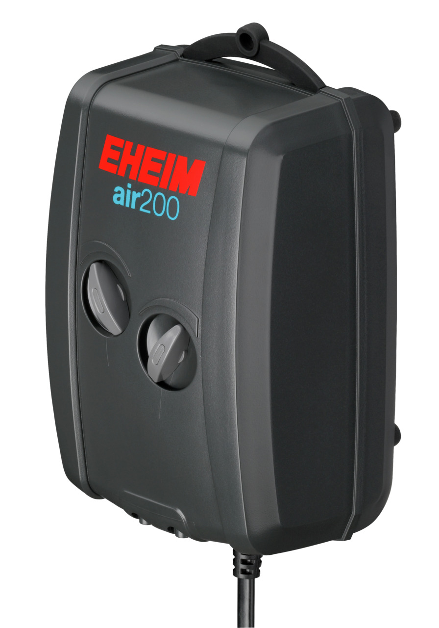EHEIM air200 Luftpumpe, für Aquarienbesitzer, 2 regelbare Ausgänge, kompakt, optimale Sauerstoffversorgung, für Süß-/Meerwasseraquarien.