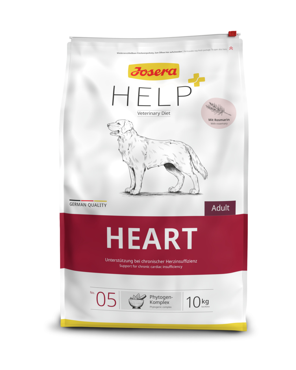 Josera Help Heart, 10 kg, für erw. Hunde, diätet. Alleinfutter bei Herzinsuffizienz, mit Phytogen-Komplex & Rosmarin.