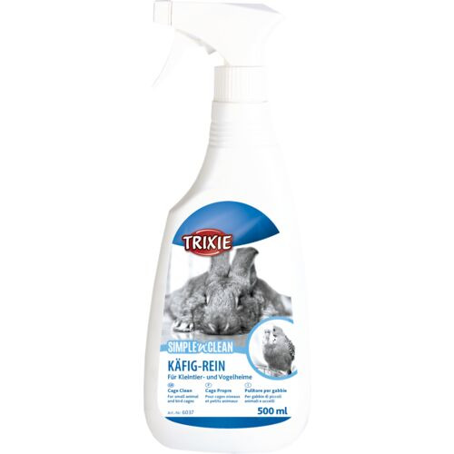 TRIXIE Simple'n'Clean Käfig-Rein, 500 ml, für Kleintier- & Vogelheime, effektive Reinigung, mit Kaninchen- & Vogelmotiv.