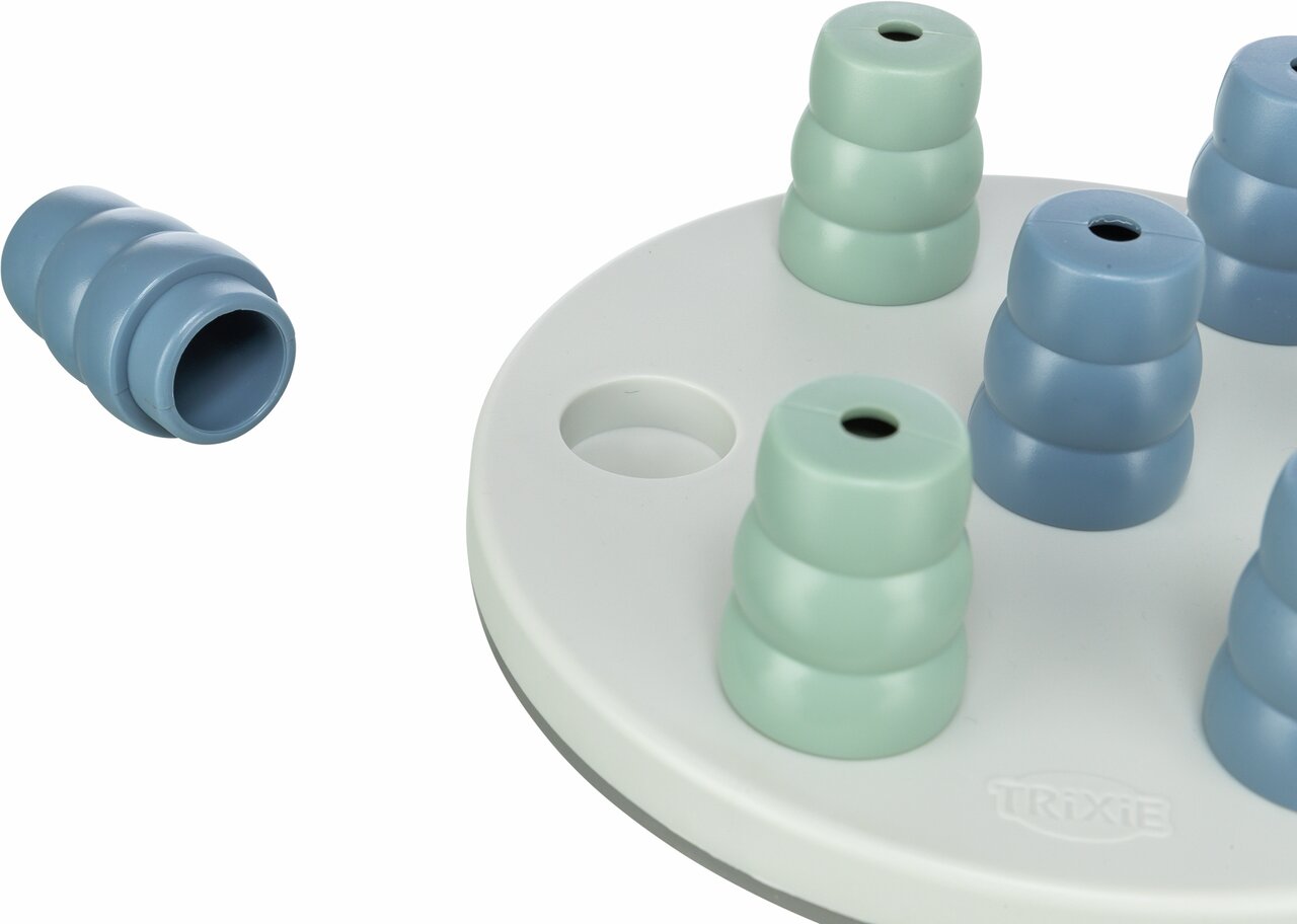 Interaktives Intelligenzspielzeug von TRIXIE für Hunde. Fördert mentale Auslastung. Design mit stapelbaren Elementen.