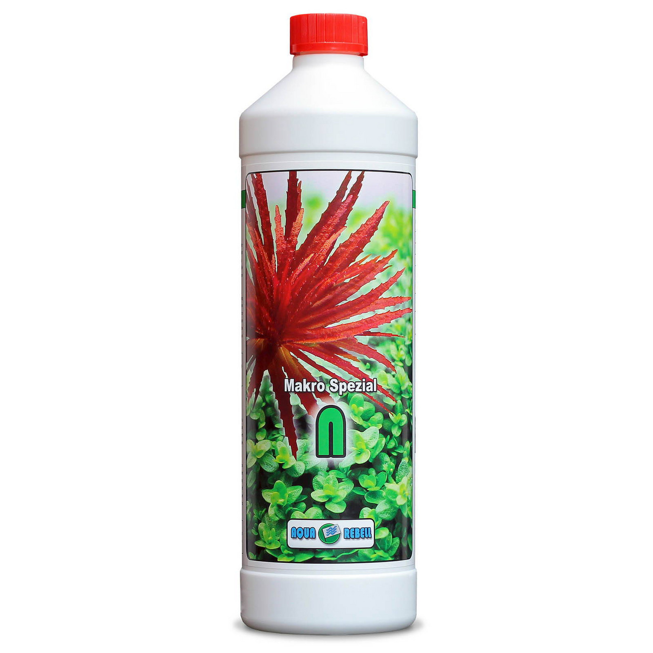 Aqua Rebell Makro Spezial N, 1L, Dünger für Aquarienpflanzen, fördert Wachstum durch gezielte Stickstoffzufuhr.