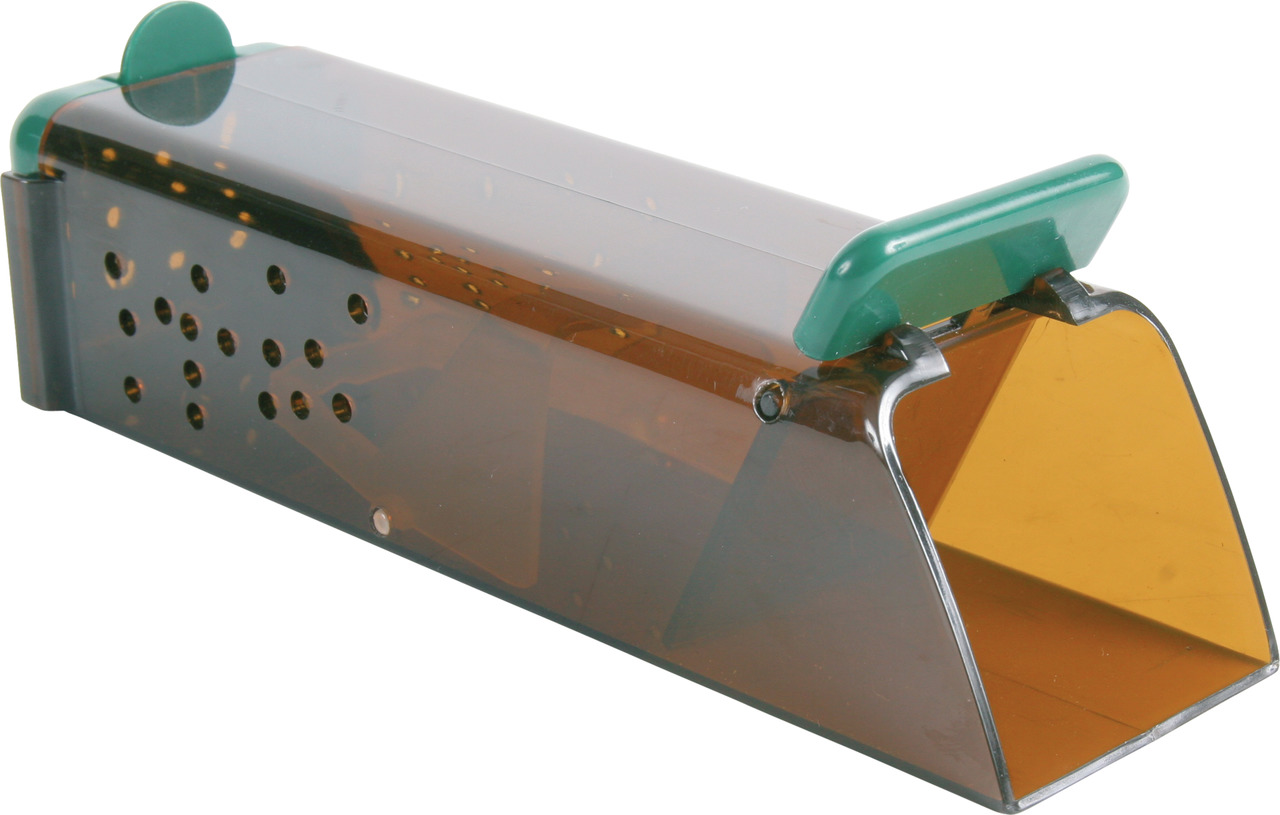 TRIXIE Lebendfalle Mäuse, für Tierfreunde, Mäuse lebend fangen/umsiedeln, transp. Kunststoff, Belüftungslöcher, grün, wiederverwendbar.