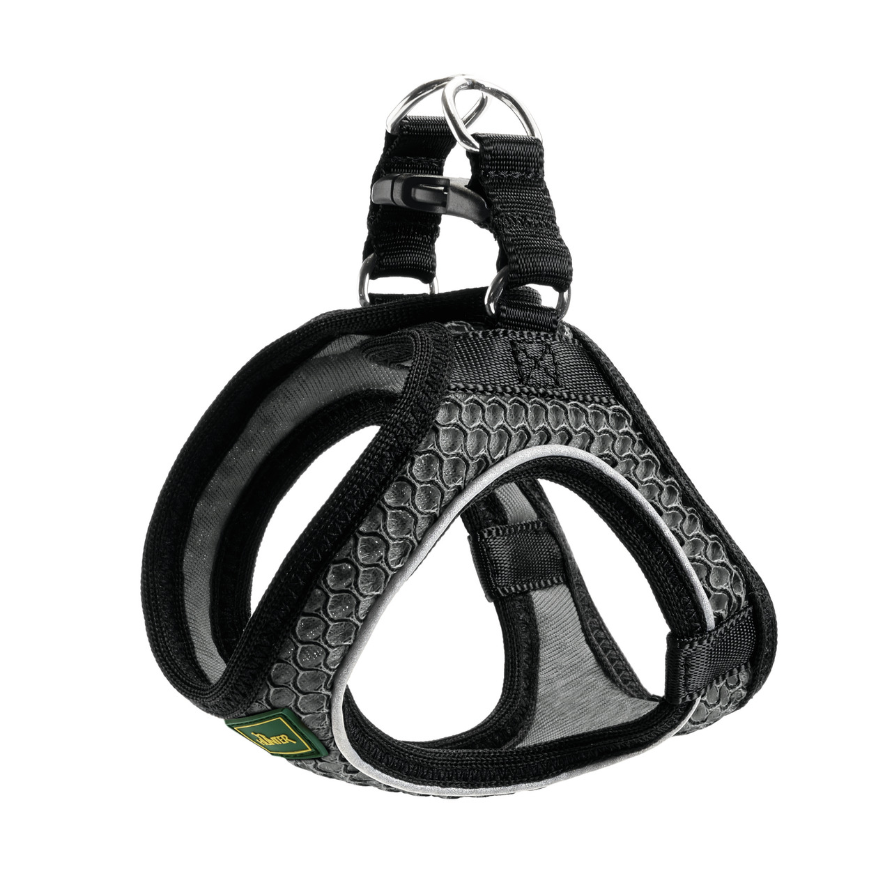 HUNTER Geschirr "Hilo Comfort" für Hunde, Schwarz, atmungsaktiv, leicht, reflektierend, für alle Größen, hoher Tragekomfort.